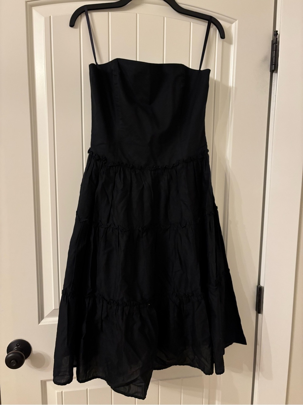 BCBGMAXAZRIA Black strapless Cotton Midi Dress Size 6 Like New